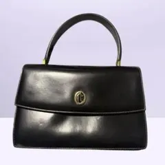 【レア】a.testoni アテストーニ ハンドバッグ レザー 黒 イタリア製のサムネイル
