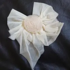 新品 オーガンジー素材&ビーズ 花モチーフ ヘアアクセサリー