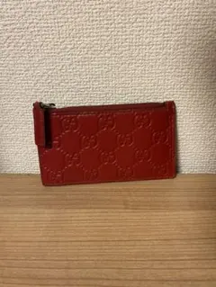 GUCCI レザー カードケース レッド