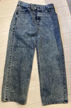 BEAMS HEART GMS プリント ワイド デニム パンツ