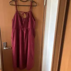 ワインレッド オールインワン　キャミワンピース ジャンバースカート
