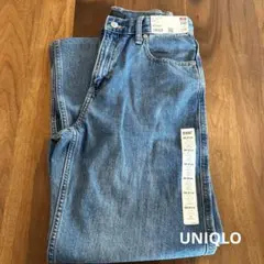 未使用　ユニクロ　バギージーンズ　24 デニム　ブルー　裾直し済