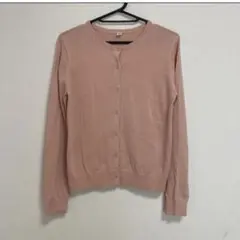ピンク 長袖 カーディガン