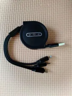 3in1 リール式 iPhone 充電ケーブル タイプｃ マイクロUSB