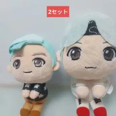 BTSアニメ風ぬいぐるみ 青と白 2体セット
