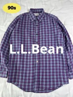 90s USA製 L.L.Bean ネルシャツ チェックシャツ M相当