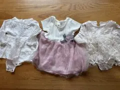 女の子70サイズ　ワンピースロンパース3点セット