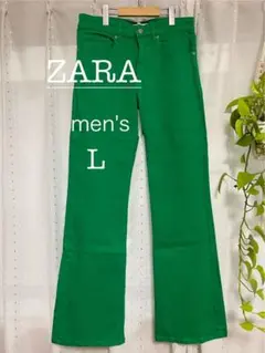 【ZARA ザラ】メンズ L グリーン ブーツカットデニム40