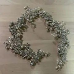 新品未使用　ブライダル　ヘッドドレス　シルバー