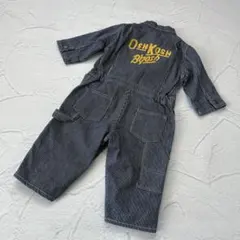 OSHKOSH ストライプ デニム ロンパース 70