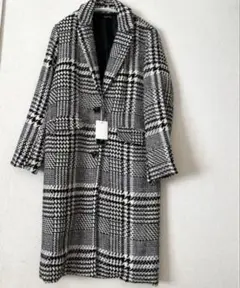 新品タグ　しまむら　チェックチェスターコート　千鳥格子