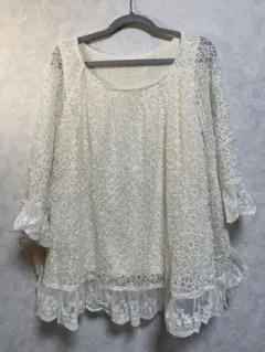 earth music & ecologyアイボリー レース チュニック