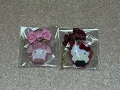 冬のおめかしデザイン　キティ、マイメロ　キーホルダー