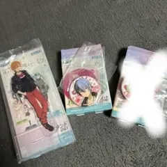 プロセカ　ラッキーくじアクリルスタンド東雲彰人　缶バッジ　青柳冬弥