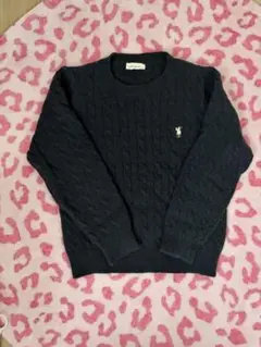 た*こ様 ネイビー ケーブルニットセーター