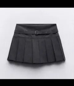 ZARA ダークグレー プリーツスカート XS