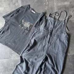 ロゴTシャツ サロペット Tシャツ付きのサムネイル