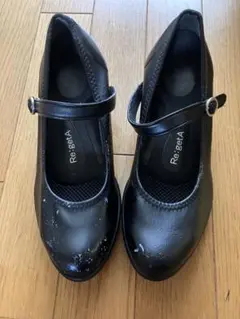 Re:getA ブラック ストラップパンプス ウェッジソールのサムネイル