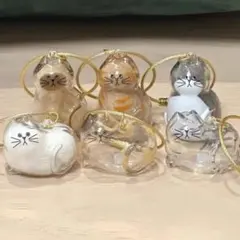 猫のアクリルキーホルダー 6個セット