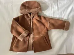 ZARA ベビー キッズ アウター ブラウン ボア フェイクムートン 80