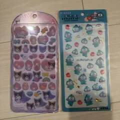 コットンパフィーシール　エポキシステッカー　マイメロクロミハンギョドン　セット