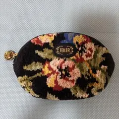 FEILER フェイラー ポーチ 花柄 ブラック