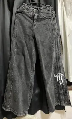 adidas アディダス ワイドデニム トラックパンツ ブラック