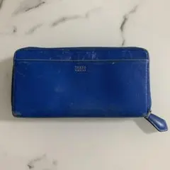 TAKEO KIKUCHI 青 レザー 長財布