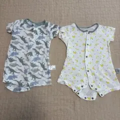 2枚セット　ベルメゾン　さらっと快適コットンメッシュショートオール　80 半袖のサムネイル
