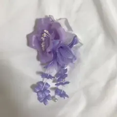髪飾り ヘアアクセ 紫 花
