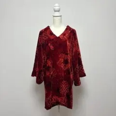 中様専用　　ヴィンテージ　ベロア　花柄　コート