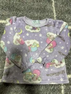 キキララ⭐︎ フリースパジャマセット 110cm紫色