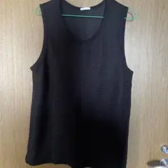 GU メッシュテクスチャータンクトップ ブラック