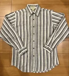 80s St. John's Bay USA製 ストライプ フランネルシャツ M