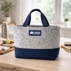 【新品未使用】✨LOGOS ロゴス ミニトートバッグ グレー×ネイビーのサムネイル