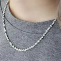 再販【シルバー】ステンレス　ツイストチェーン　ネックレス