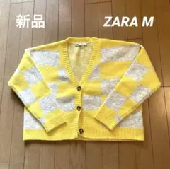ZARA ［新品] カーディガン チェック柄 M