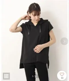 TIGORA レディース フィットネス フレンチスリーブ パーカーのサムネイル