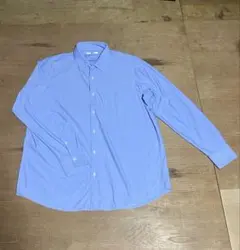 ユニクロ　ノンアイロンジャージーシャツ　ライトブルー