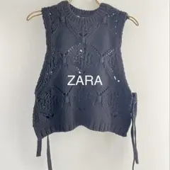 ZARA レース編みニットベスト Mサイズ