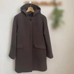 shipsフード付.ハミルトンラムウールコート.36Ｓチャコールグレー