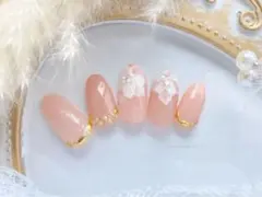 【現役サロン品質】手描きフラワー｜手作りネイルチップ