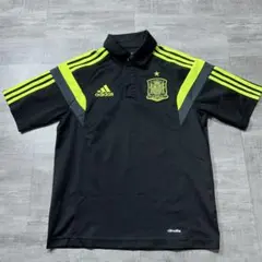 美品 10's Adidas アディダス スペイン代表 半袖 ポロシャツ S 黒