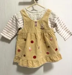 ミキハウス 女の子　ジャンパースカート　りんご　うさこ　80