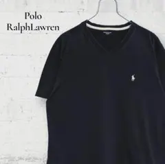 美品 ポロラルフローレン SLEEP VネックTシャツ 濃紺 L