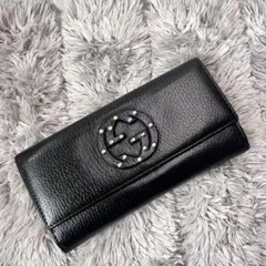 値下げ交渉〇 GUCCI ブラック レザー 長財布 - メルカリ