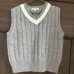 B:MING by BEAMS ケーブル編み Vネックベスト 120