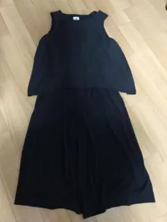 niko and... ニコアンド 一体型 オールインサロペット　ブラック