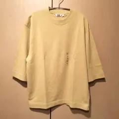 クルーネックTシャツ　ユニクロU　七分袖　イエローM