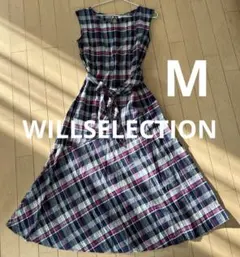 WILLSELECTION Ｍチェック柄　ロングワンピースリボン付きのサムネイル